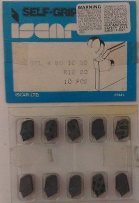ISCAR GTL 4 8D IC 20 K 10 20 Carbide Inserts 10 Pcs Lathe Turning Mill Tools New