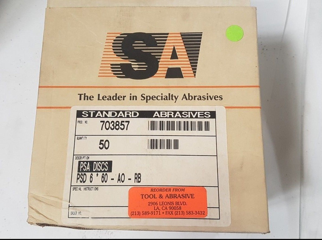 50 Pcs Standard Abrasives PSA Sanding Disc 703857 PSD 6 60 AO RB New USA
