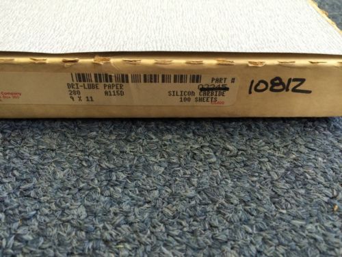 Lot 300 Carborundum Abrasives DRI LUBE Paper 9x11 Silicon Carbide 280 Grit 10812