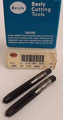 Lot of 2 Besly Tap 5/16-18NC HS 33TR GH3 4 FLUTE PLUG BRAND NEW MADE IN THE USA