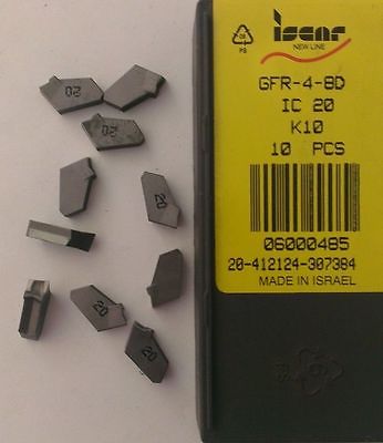 ISCAR GFR 4 8D IC 20 K 10 Carbide Inserts Grooving 10Pcs Lathe Cut-Off New Tools
