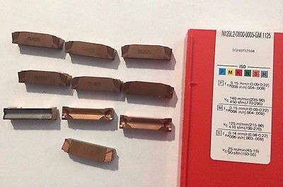 10 Pcs SANDVIK Coromant N123L2 0800 0005 GM 1125 Grooving Lathe Carbide Inserts
