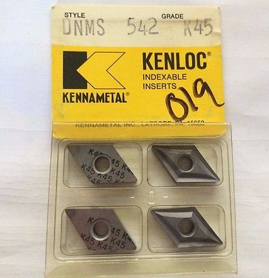 KENNAMETAL KENLOC Indexable DNMS 542 K 45 Lathe Carbide 4 Inserts Mill Cut-Off