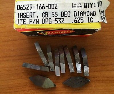 10 Pcs Valenite DPG 532 IC 187 0.625 K CB 55 DEG Diamond Lathe Carbide Inserts