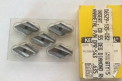 5 Pcs KENNAMETAL DPR-543 55 DEG .635 Diamond Carbide Inserts Grooving New