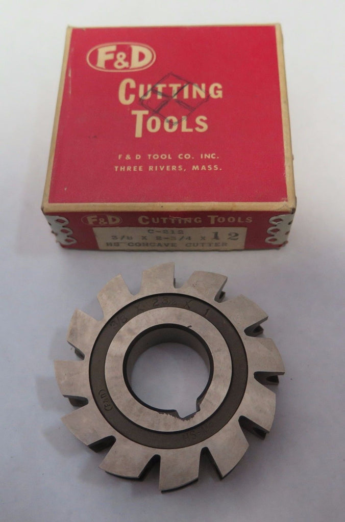 F&D Cutting Tools HS Mill Concave Cutter 3/8 x 2-3/4 x 1 C-212 Milling