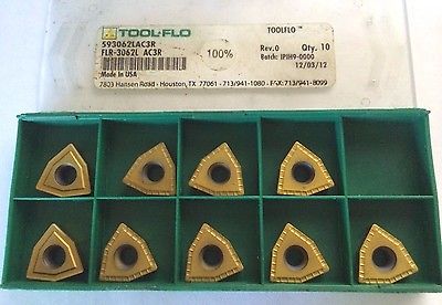 9 Pcs Tool Flo FLR 3062L AC3R 593062LAC3R Carbide Inserts Lathe Turning Tools