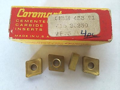 SANDVIK Coromant CNMM 433 71 415 Lathe Carbide Inserts 4 Pcs New Tools Gold