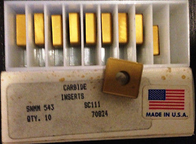 10 Pcs Brand New Carbide Inserts SNMM 543 SC111 Made In USA Lathe Mill Gold