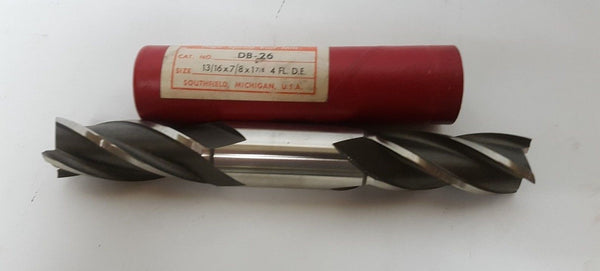 QUINCO TOOL PRODUCTS DB-26 HSS End Mill 13/16 x 7/8 x 1-7/8 4 Flutes New D.E