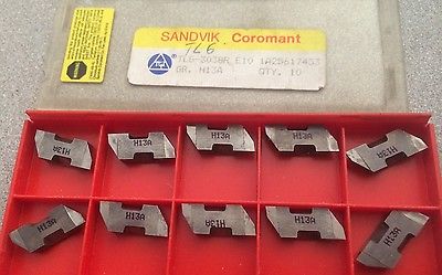 SANDVIK Coromant TLG 3038R E10 H13A Lathe Grooving Carbide Inserts 10 Pcs New