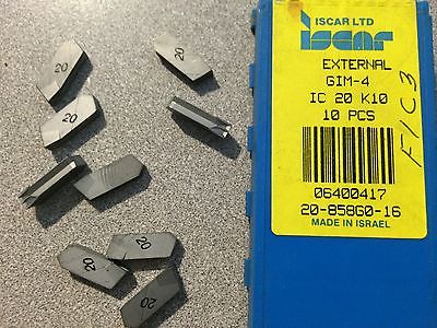 ISCAR External GIM 4 IC 20 Carbide Inserts 9 Pcs Lathe Grooving Cut-Off Gold New