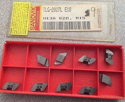 SANDVIK Coromant TLG 2027L E10 H13A K20 M15 Lathe Grooving Carbide Inserts 9Pcs