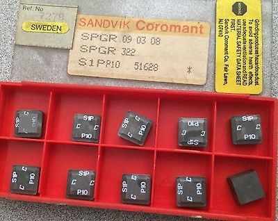 SANDVIK Coromant SPGR 322 09 03 08 S1P P10 Lathe Mill Carbide Inserts 10 Pcs New