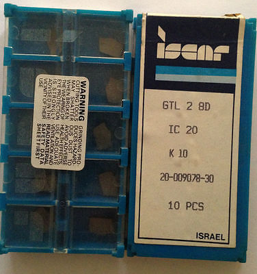 ISCAR GTL 2 8D IC 20 K10 Carbide Inserts Grooving 10 Pcs Lathe Self Grip Cut-Off