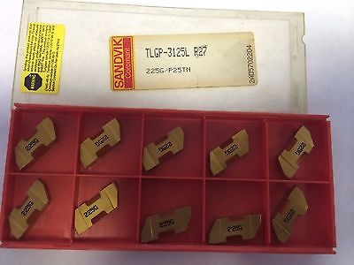 SANDVIK Coromant TLGP 3125L R27 225G P25TN Lathe Grooving Carbide Inserts 10 Pcs