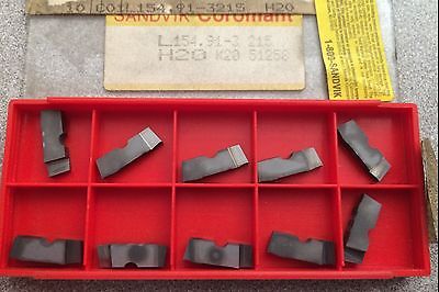 SANDVIK Coromant L154 91 3 215 H20 K20 Grooving Lathe Carbide Inserts 10 Pcs New