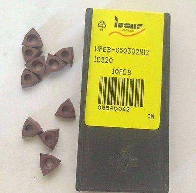 10 Pcs ISCAR WPEB 050302 N12 IC 520 Carbide Inserts Lathe Turning Mill Tools