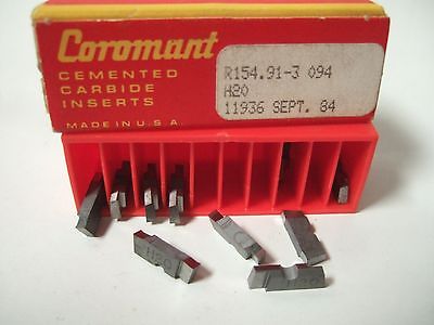 10 Pcs SANDVIK Coromant R154.91-3 094 H20 Grooving Lathe Carbide Inserts Tools