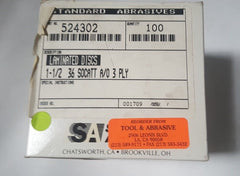 100 Pcs Standard Abrasives 1-1/2 36 SOCATT Laminated Disc Scotch 524302 3 PLY