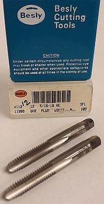 Lot of 2 Besly Tap 5/16-18NC HS GH2 3 FLUTE PLUG BRAND NEW MADE IN THE USA