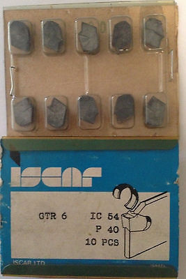 ISCAR GTR 6 IC 54 P40 Carbide Inserts Grooving 10 Pcs Lathe Self Grip Cut-Off