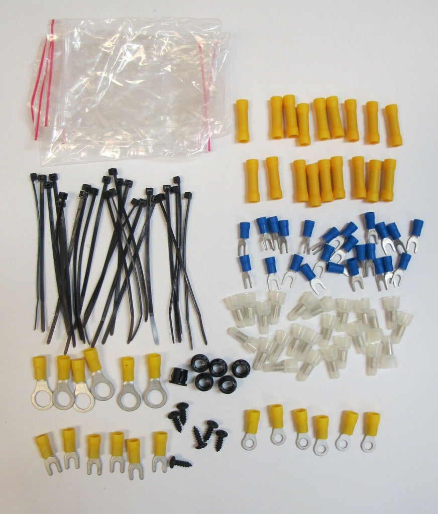 Lot 120 Electrical Terminals Wire Butt Spade Ring Connectors End Caps Cable Ties