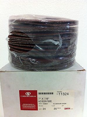 Carborundum Abrasives 7" x 7/8 A/O Resin Fiber Discs 11324 Grit 24 Brand New