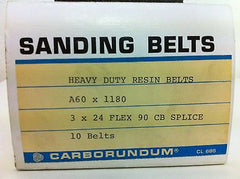 3 x 24 Carborundum 10 Heavy Duty Resin Sanding Belts A60 x 1180 Flex 90 CB New