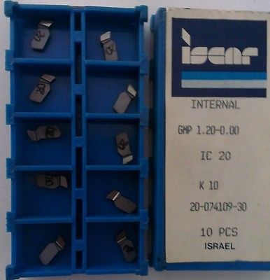 ISCAR GMP 1.20-0.00 IC 20 Internal Carbide Inserts 10Pc Lathe Grooving Self Grip