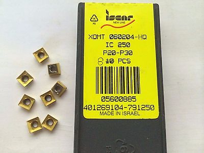 8 Pcs ISCAR XOMT 060204 HQ IC 250 P20 P30 Carbide Inserts Lathe Mill Tools Gold