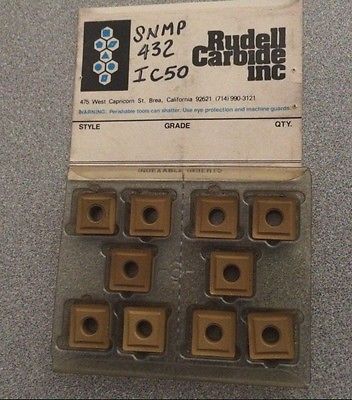 10 Pcs Brand New Carbide Indexable Inserts SNMP 432 IC 50 USA Rudell Gold New