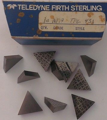 Teledyne Firth Sterling TPG 431 NTA Lathe Carbide Inserts 10 Pcs New