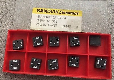 SANDVIK Coromant SPMR 321 09 03 04 015 P-K15 Lathe Mill Carbide Inserts 10 Pcs