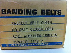 Carborundum Abrasives 10 Fastcut Cloth Aloxite Belts 60 Grit Closed Coat 3