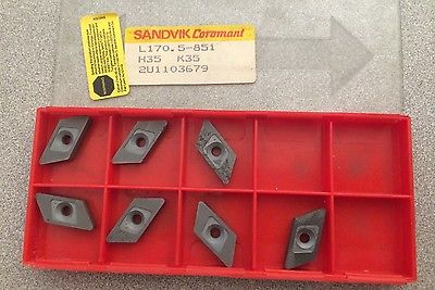 SANDVIK Coromant L170 5 851 H35 K35 Lathe Carbide Inserts 7 Pcs New