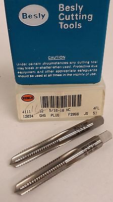 Lot of 2 Besly Tap 5/16-18NC HS GH5 4 FLUTE PLUG BRAND NEW MADE IN THE USA