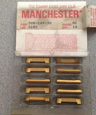 MANCHESTER 508 149 30 GC Grooving Lathe Carbide Inserts Gold 10 Pcs New