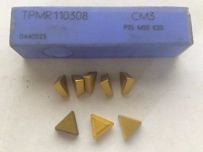 8 Pcs HERTEL TPMR 110308 CM3 P25 M20 K20 Lathe Mill Carbide Inserts Gold Tools