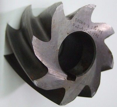Brown & Sharpe 2 1/2” x 2” Helix Helical Tooth Plain Mill Milling Cutter