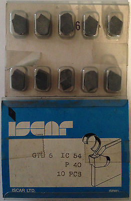 ISCAR GTL 6 4D IC 54 P40 Carbide Inserts Grooving 10 Pcs Lathe Self Grip Cut-Off