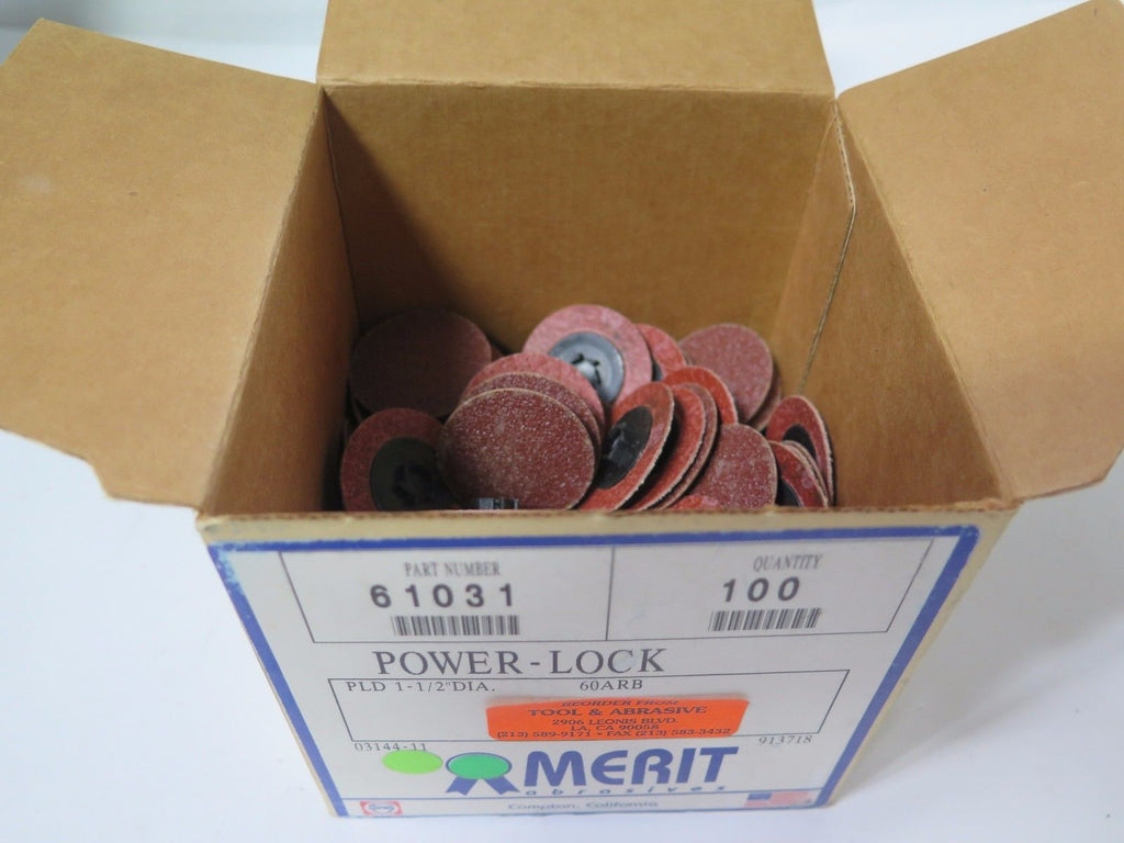 100 Pcs MERIT Power-Lock 61031 PLD 1-1/2" DIA 60ARB 03144-11 New