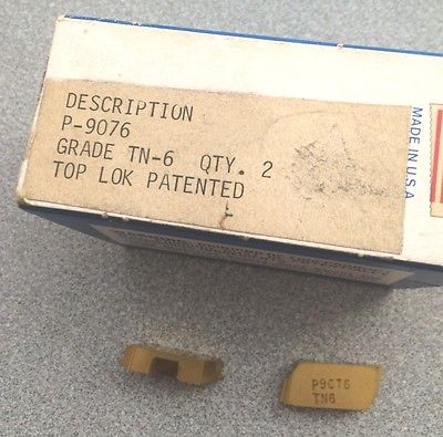 TGI USA Made P-9076 TN-6 TOP LOK Lathe Grooving Carbide Inserts 2 Pcs Gold New