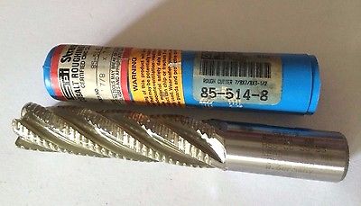 SPI Strasmann HSS COBALT End Mill Shank 7/8 x 7/8 x 3-1/2 Rough Cutter 5 FL