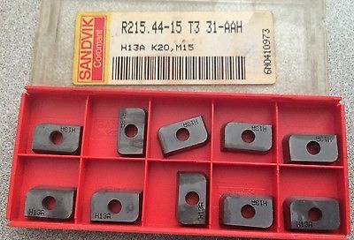 SANDVIK Coromant R215.44-15 T3 31 AAH H13A K20 M15 Lathe Mill Carbide 10 Inserts
