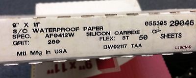 Lot 200 Carborundum Waterproof Paper 9x11 Silicon Carbide 280 Grit 29046