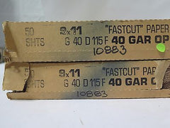 Lot 100 Carborundum Abrasives Fastcut Finishing Paper 9x11 40 Grit Garnet 10883