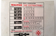 Walton Tools #1 Set of Tap Extractors 6 Piece box 4 Flute 18001 Made In USA