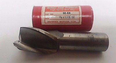 QUINCO TOOL PRODUCTS HSS End Mill 3 Flute SE-44 1-3/8" Diameter New