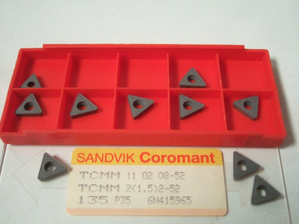 SANDVIK Coromant TCMM 11 02 08  2 1.5 2 52 135 P35  Lathe Carbide Inserts 10 Pcs